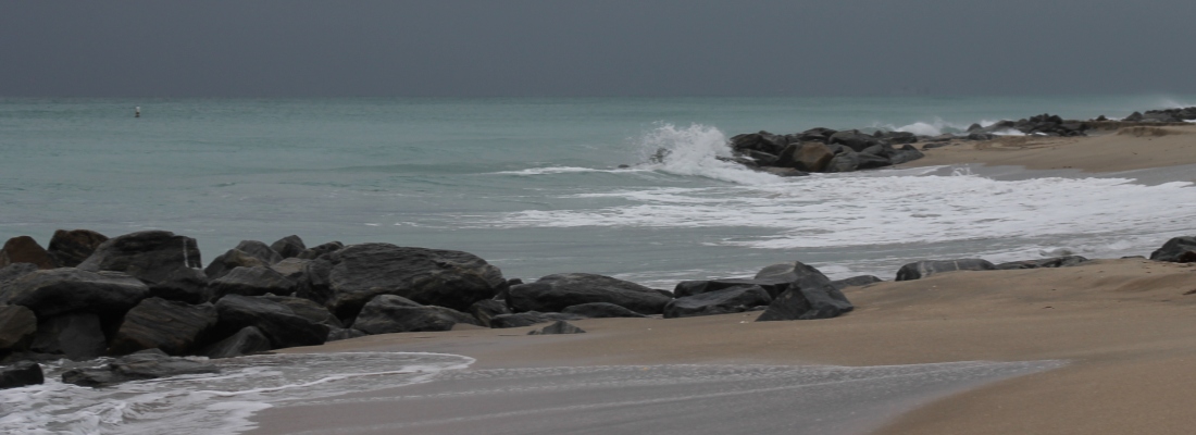 Granite Boulders Used to Stablize Beach from Erosion at Ocean Inlet Beach in Ocean Ridge