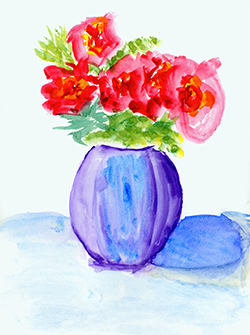 flower art in a vase