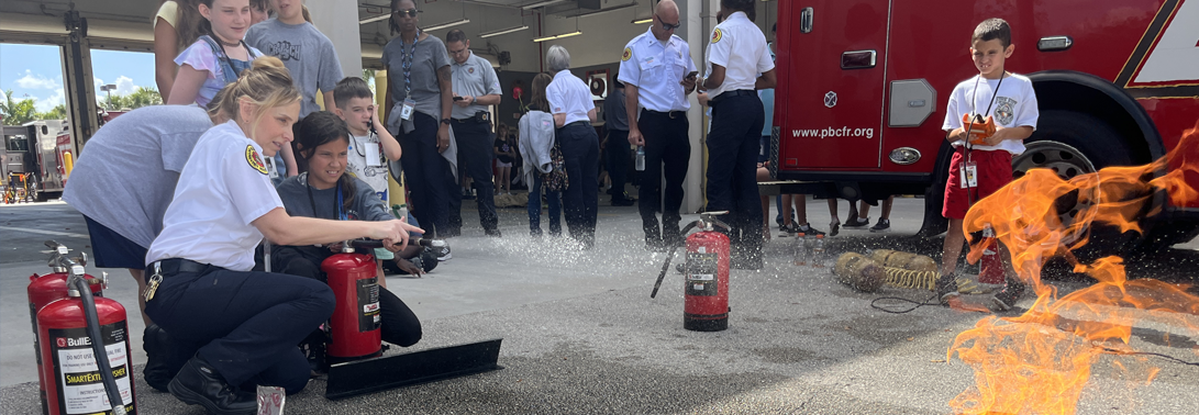 CRRD banner image of fire safety with children