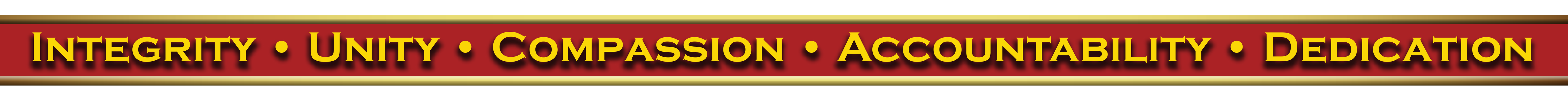 PBCFR Integrity, Unity, Compassion, Accountability, Dedication Banner
